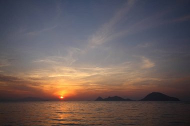 Deniz kenti Bodrum ve muhteşem gün batımları. Mugla, Türkiye