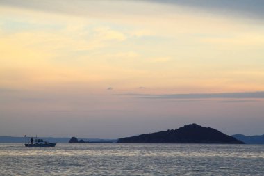 Deniz kenti Bodrum ve muhteşem gün batımları. Mugla, Türkiye