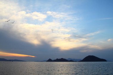 Deniz kenti Bodrum ve muhteşem gün batımları. Mugla, Türkiye