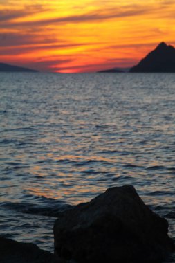 Deniz kenti Bodrum ve muhteşem gün batımları. Mugla, Türkiye