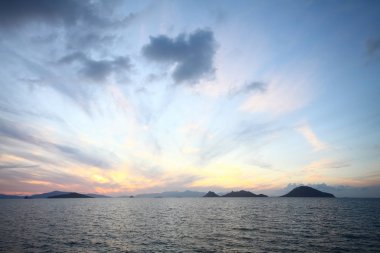 Deniz kenti Bodrum ve muhteşem gün batımları. Mugla, Türkiye