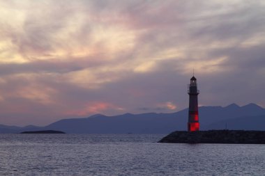 Deniz kenti Bodrum ve muhteşem gün batımları. Mugla, Türkiye