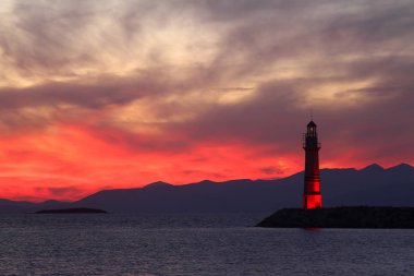 Deniz kenti Bodrum ve muhteşem gün batımları. Mugla, Türkiye