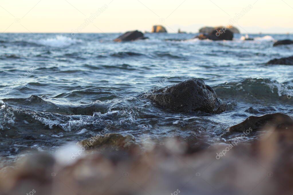 Background sea, ocean. Ride the waves in the ocean.