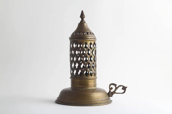 Antique Bronze Candlestick Isolated White Background — Stock Photo, Image