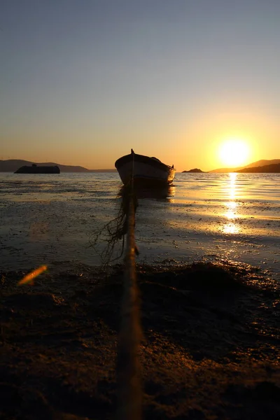 Barcos Pesca Lago —  Fotos de Stock