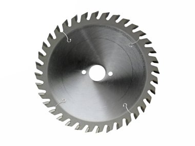 Circular saw blade for wood isolated on white background clipart