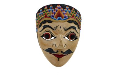 bir Endonezya maske, topeng, balo beyaz arka plan üzerinde
