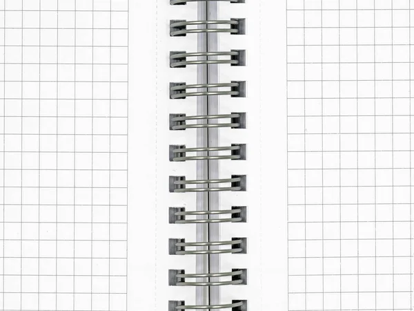 Közelről az üres jegyzetfüzet, spirál közepén a tőzsdei, másol hely — Stock Fotó