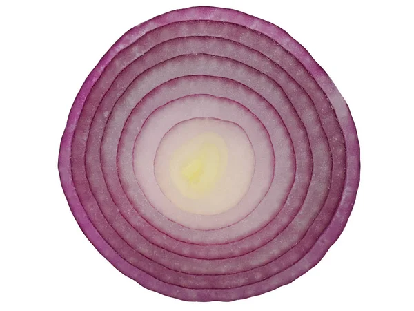 Slice of red onion isolated on white background — Stock Photo, Image