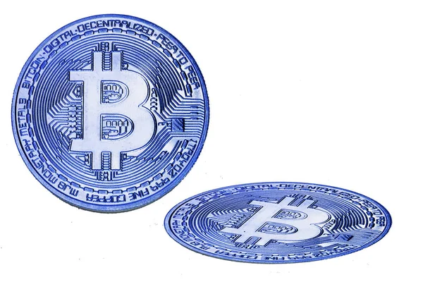Stamping Logo Bitcoin — Stock Photo, Image
