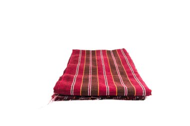 Beyaz arka plan üzerinde izole enine desenli Tay tarzında lif kabağı katlanmış