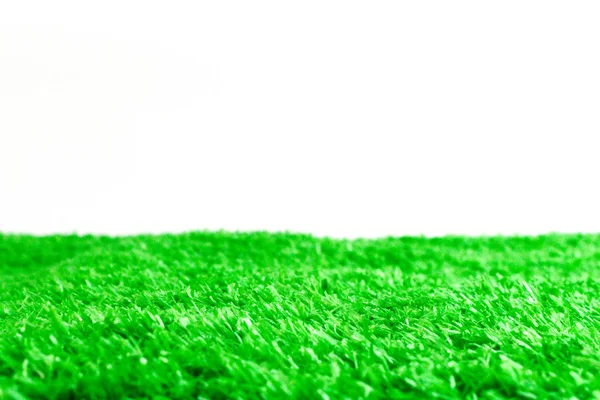 Зеленое Искусственное Травяное Поле Изолировано Фоне Белого Фона — стоковое фото