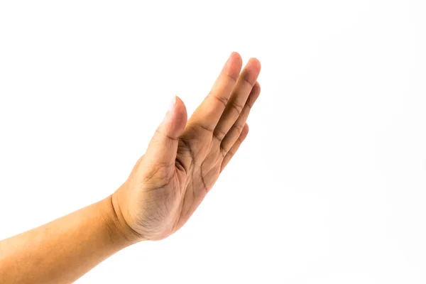 Hand Man Showing Symbol Relationship Isolated White Background — Stock Photo, Image