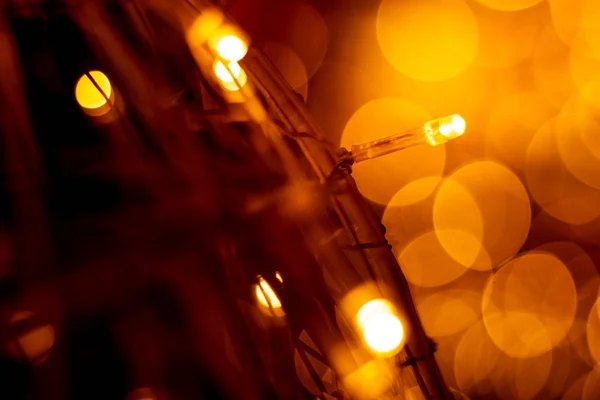 Bokeh van licht met metalen netto — Stockfoto