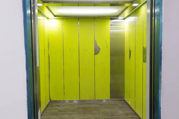 Inside of small elevator