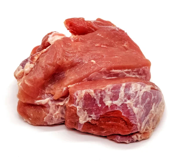 Кусок Свежего Сырого Мяса Белом Фоне — стоковое фото