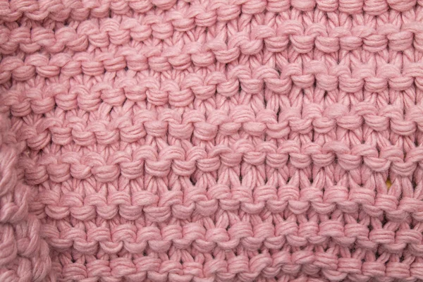 Pink Knitted Fabric Large Knitting — Stock Photo, Image