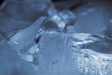  broken pieces of ice, close-up 