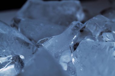  broken pieces of ice, close-up 