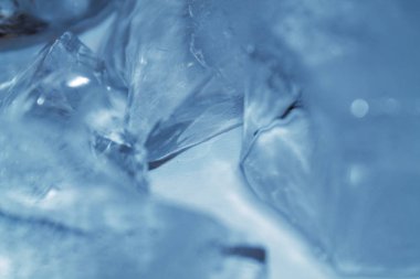  broken pieces of ice, close-up 