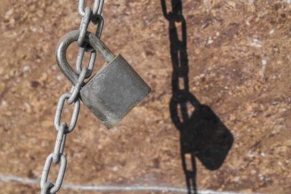 Bloqueio Corrente Bloqueio Enferrujado — Fotografia de Stock