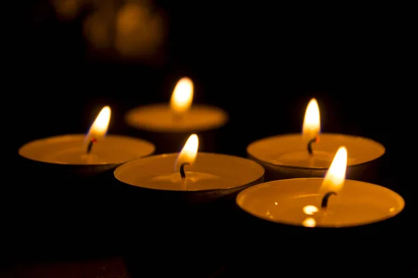 Burning Candles Dark — Stock Photo, Image