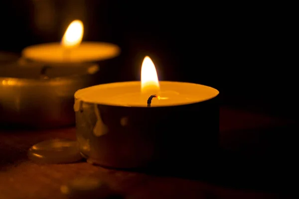 Burning Candles Dark — Stock Photo, Image