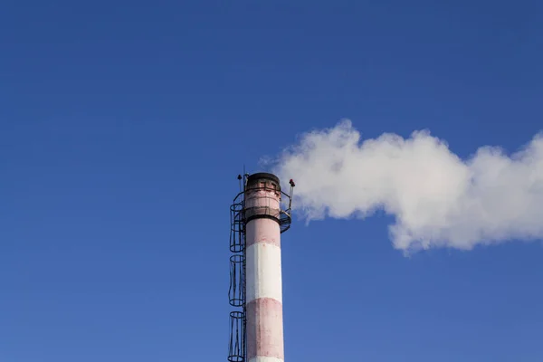 Olyan Csövek Amelyekből Füst Környezetszennyezés Ökológia Háttér — Stock Fotó