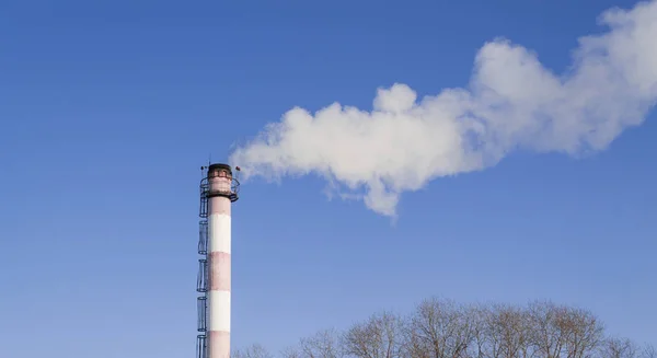 Leidingen Waarvan Rook Milieuvervuiling Ecologie Achtergrond — Stockfoto