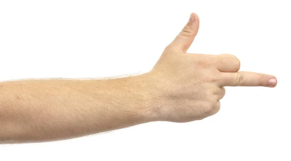 Μεσαίο Δάχτυλο Χέρι Λευκό Φόντο Απομονώστε — Φωτογραφία Αρχείου