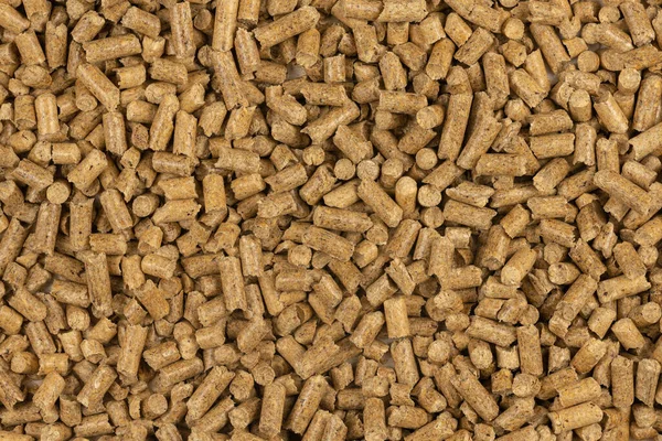 Pellet Legno Marrone Texture Sfondo Mucchio Naturale Pellet Legno Biocarburanti — Foto Stock