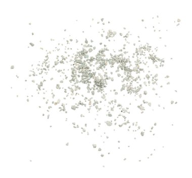 Gri küçük kayaların zemin dokusu izole edilmiş beyaz arkaplan. Siyah küçük yol taşı. Taş çakıl taşları, dikişsiz doku. Ezilmiş granit çakılların koyu arkaplanı, yakın plan. yığılan kil