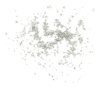 Gri küçük kayaların zemin dokusu izole edilmiş beyaz arkaplan. Siyah küçük yol taşı. Taş çakıl taşları, dikişsiz doku. Ezilmiş granit çakılların koyu arkaplanı, yakın plan. yığılan kil