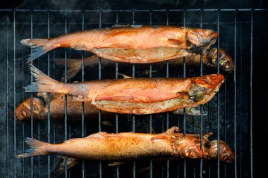 Ev yapımı Sıcak Tütsülenmiş Balık Süreci