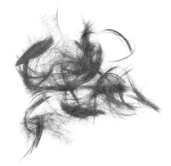 Δέσμη Μαλλιών Απομονωμένη Λευκό Φόντο Κοντινές Τούφες Μαλλιών — Φωτογραφία Αρχείου