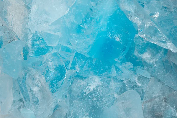 Darabjai Zúzott Kék Jég Üveg Repedések Háttér Textúra Közeli Fagyasztott — Stock Fotó