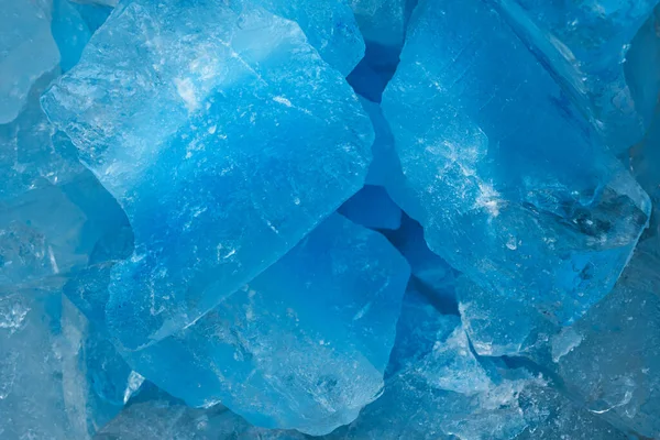 Darabjai Zúzott Kék Jég Üveg Repedések Háttér Textúra Közeli Fagyasztott — Stock Fotó