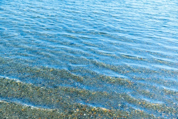 Mar Superfície Água Azul Com Ondas Perto Costa Textura Fundo — Fotografia de Stock