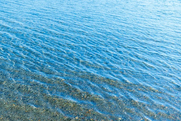 Surface Eau Bleue Mer Avec Des Vagues Près Rivage Texture — Photo