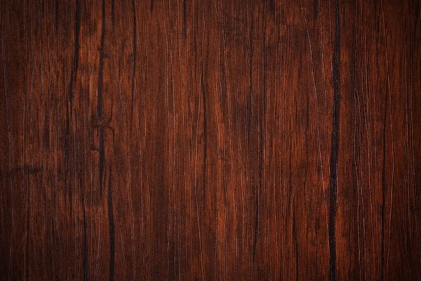ビネットとシームレスダークブラウンの木の板質感の背景 — ストック写真