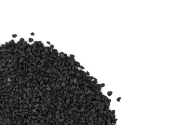 Beyaz arkaplanda siyah (gri) ince moloz