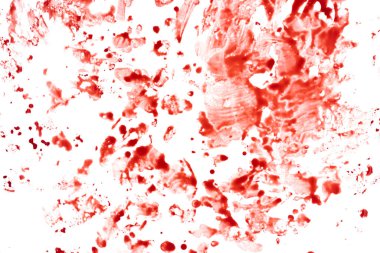 Beyaz arka planda kırmızı kan damlaları