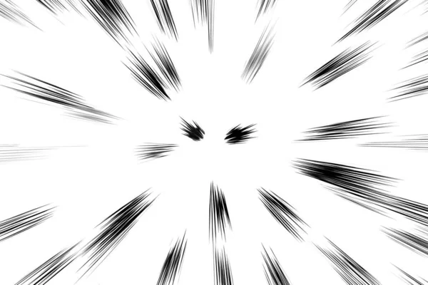 Чорні Лінії Боке Білому Тлі Абстрактний Спалах Світлової Швидкості Розмивання — стокове фото