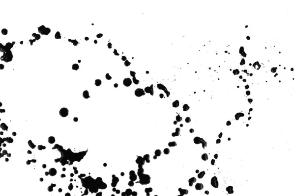 Краплі Чорної Фарби Білому Тлі Текстура — стокове фото