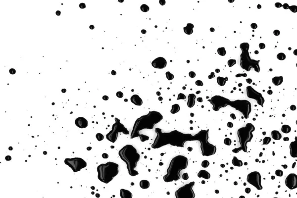 Σταγόνες Μαύρης Μπογιάς Πιτσιλισμένες Λευκό Φόντο Υφή — Φωτογραφία Αρχείου