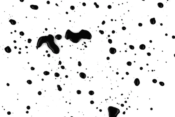 Σταγόνες Μαύρης Μπογιάς Πιτσιλισμένες Λευκό Φόντο Υφή — Φωτογραφία Αρχείου