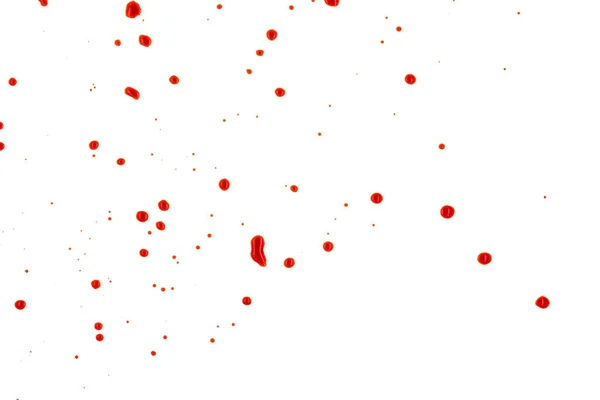 Sangre Roja Salpicada Sobre Fondo Blanco Textura — Foto de Stock