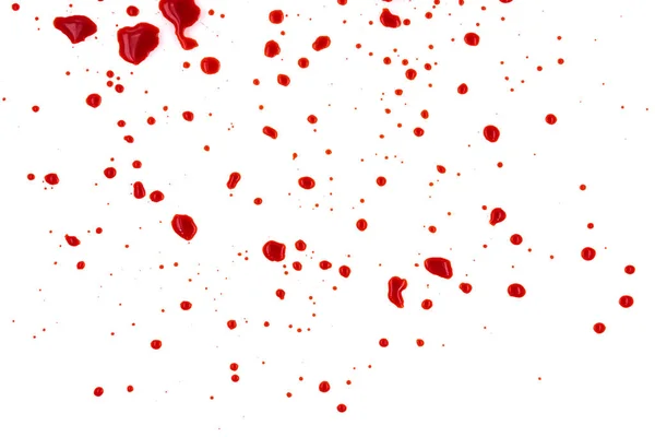 Beyaz arka planda kırmızı kan sıçramış.