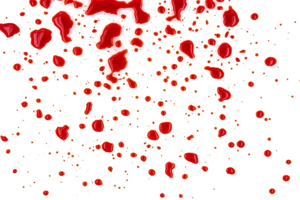 Darah Merah Berceceran Latar Belakang Putih Tekstur — Stok Foto